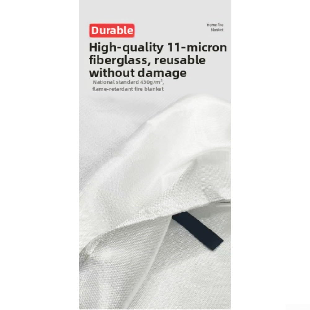 Coperta antincendio 1,8 m x 1,8 m, in fibra di vetro resistente, per cucina, ufficio, uso domestico, riutilizzabile, apertura rapida, strumento di sicurezza resistente al calore (1)