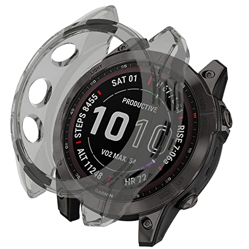 Cover Compatibile con Garmin Fenix 7 Solar Morbida Pellicola Protettiva Custodia Resistente AntiGraffio Case per 7 Sapphire tpu nero