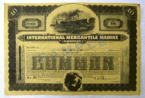 Titanic Stock Certificate