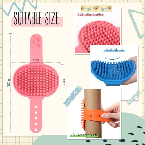 Image of Maxdot 8 Pcs Cat Self Groomer Brush Adjustable Rubber Cat Combs for Indoor Corner Kitten Face Scratcher Massager Bathing Brush (Blue, Yellow, Pink, Orange)