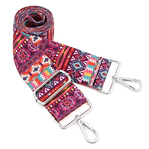 Image of Silvery Buckles Wide Shoulder Strap Adjustable Replacement Belt Crossbody Canvas Bag Handbag