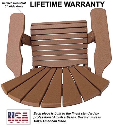 Duraweather Poly® Classic King Size Folding Adirondack Chair (Fireside Cedar) #TOP3