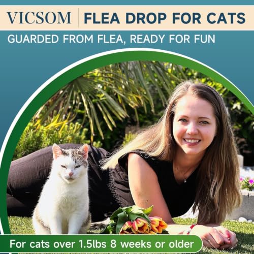 VICSOM Cat Flea Treatment, Flea and Tick Prevention for Cats, 6 Doses | Topical Flea Control Drops With 6-Month Protection Total, Waterproof After 24 Hours, For Cats And Kittens Over 8 Weeks - Image 7