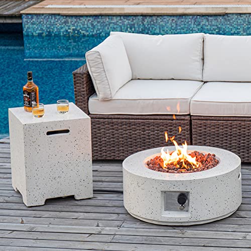 COSIEST 2-Piece Outdoor Propane Fire Pit Coffee Table Set