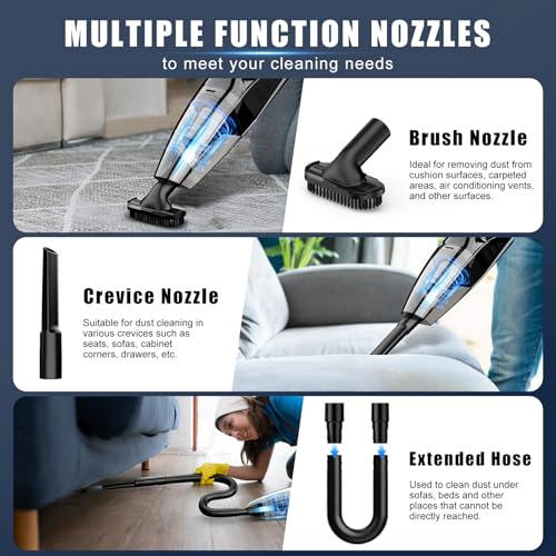 Image of Upbooz Handheld Vacuum Cordless Rechargeable Portable Car Vacuum, 7500Pa Powerful Suction Mini Hand Held Vacuum, 670ML Cup Lightweight Small Vacuum Cleaner for Car /Office /Home, Pet Hair