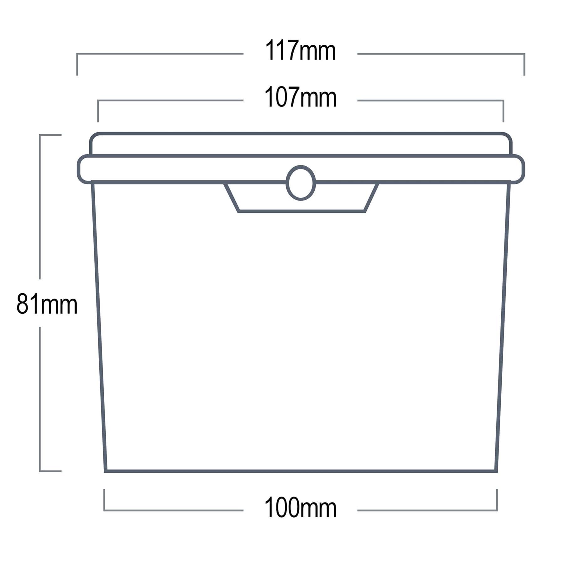 500ml White Bucket With Airtight, Leak-Proof, Tamper Evident Lid — view 2