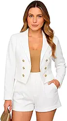 Blazer Feminino Casaquinho Cropped Alfaiataria Casaco Social Trabalho