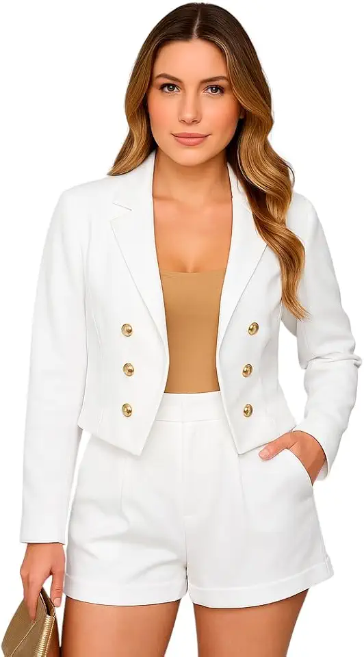Blazer Feminino Casaquinho Cropped Alfaiataria Casaco Social Trabalho