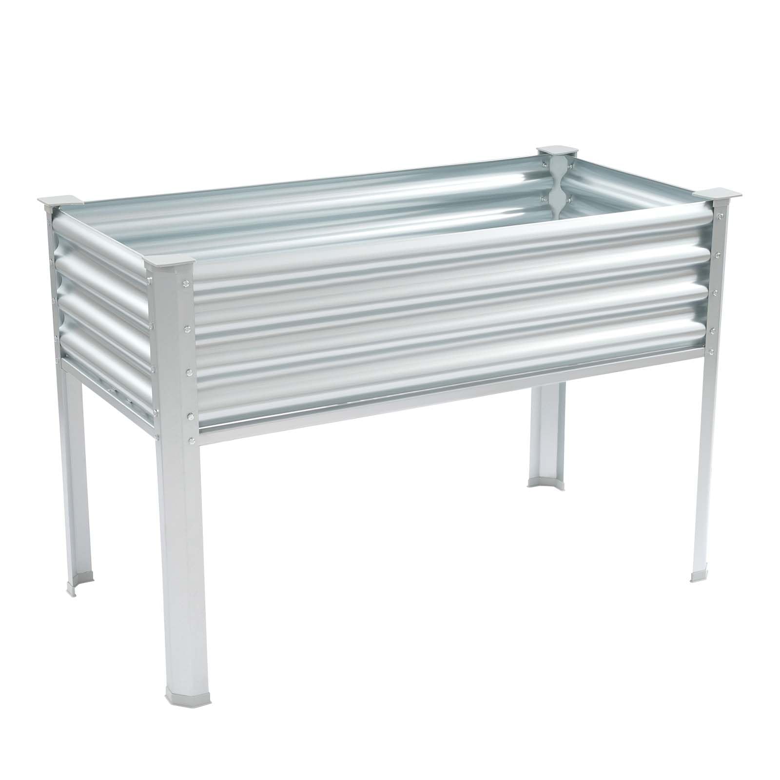 Pzswdkbn Raised Metal Planter Box with Legs, Elevated Garden Bed Outdoor Standing Planter for Vegetables Flowers Herbs