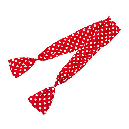 50\'s Costume Accessories Set Chiffon Scarf Cat Eye Glasses Bandana Tie Headband and Earrings (OneSize, Red) - Thumbnail 6