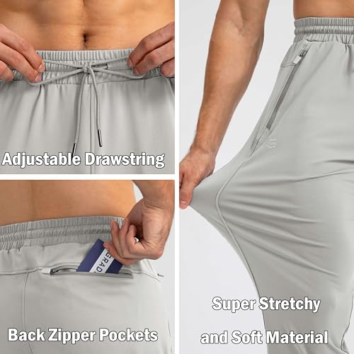 Image of G Gradual Men's Sweatpants with Zipper Pockets Tapered Joggers for Men Athletic Pants for Workout, Jogging, Running
