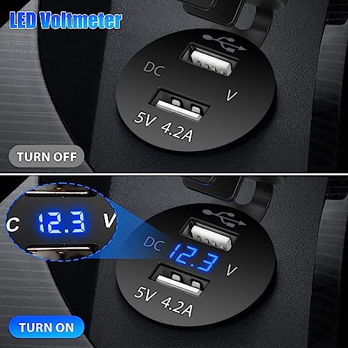 image for Linkstyle 12V 4.2A Dual USB Charger Socket Power Outlet with LED Digit