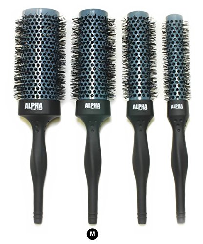 Nano Thermal Ceramic ionic Hair Brush Medium (Dark Gray) By Alpha New York