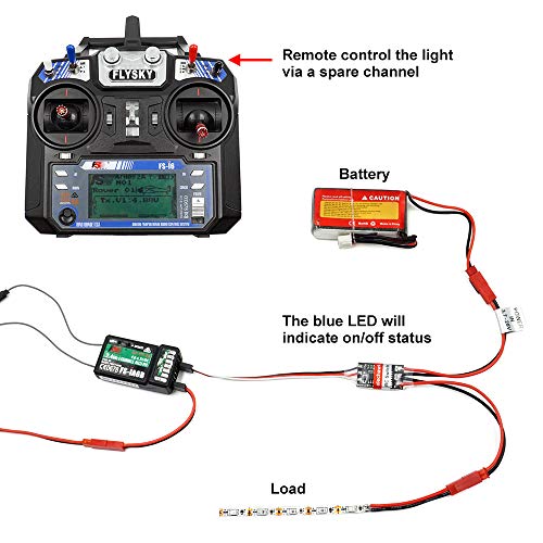 RC Ferngesteuertes AUX ON/OFF Elektronisches Schalter Relais für Auto LKW Boot LED Licht Drohne (8A) – Bild 4