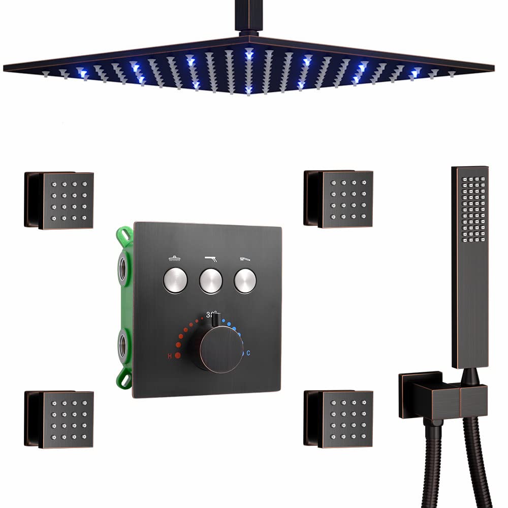 Buy AYIVG Oil Rubbed Bronze 12 Inch LED Ceiling Large Rainfall Shower