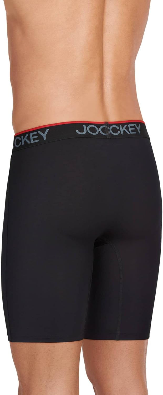 Jockey Men's Underwear Chafe Proof Pouch Microfiber 8.5" Long Leg Boxer Brief - Image 2