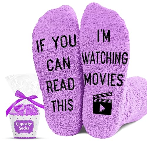 Movie Lover Gifts - Christmas Socks for Women Funny and Horror Themed Gifts Ideal for Movie Nights Theater Gift Perfect as Womens Stocking Stuffers Unique Halloween Night Presents