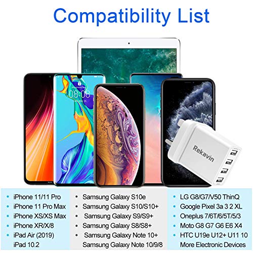 USB Plug UK,Multi USB Plug Adaptor UK 5V/5A for iPhone Charger Head,Multiple 4 Port Dual Charging Adapter Triple Way 3 Pin Double Main Charge for iPhone 14 13 12 11 X XR XS 8 7 6 6S 5 5S SE,iPad - Image 4