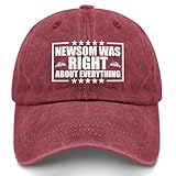 Newsom was Right About Everything Hats for Men Fashion Washed Distressed Wine Red