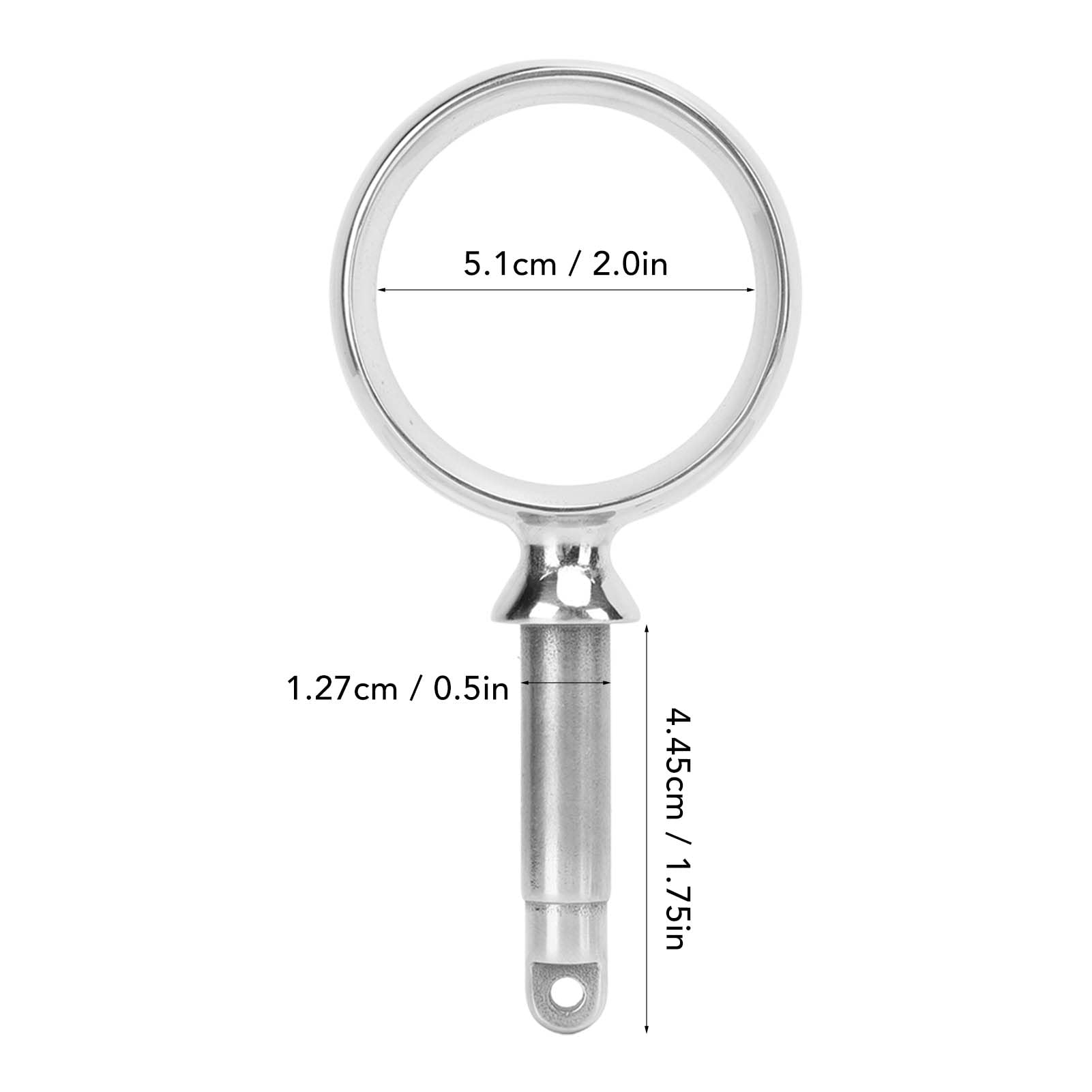 1 par de remos redondos de acero inoxidable, remos de acero inoxidable para barcos, soportes de paleta de remos con acabado de espejo ID de 2 pulgadas para paletas de tamaño estándar