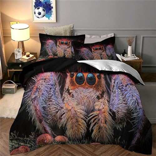 Parure de couette araignée sauteuse 3D en microfibre résistante