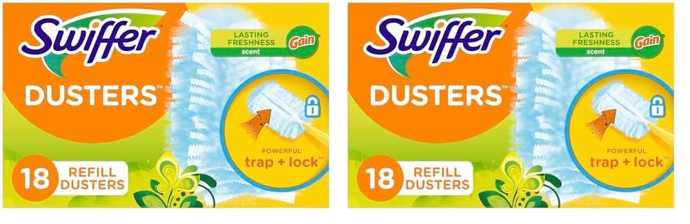 Swiffer180 Dusters, Ceiling Fan Duster, Multi Surface Refills with Gain Scent, 18 Count (Pack of 2)