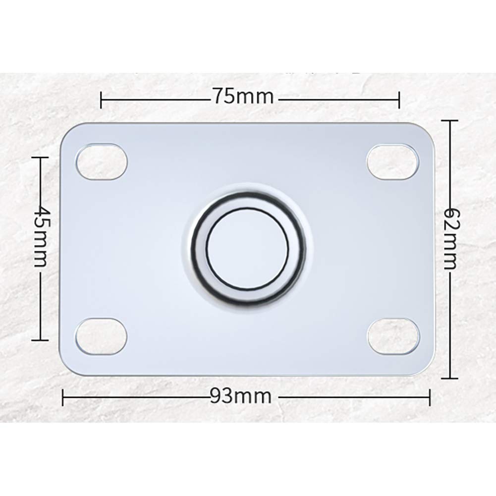 Möbelrollen, Lenkrollen, 4 Hochleistungs-5-Zoll-125-mm-Industrietransport-Universal-Lenkrollen aus geräuschlosem Gummi mit Bremsmöbel-Doppellager for Geräte bis 600 kg