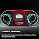 TechniSat DIGITRADIO 1990 - Stereo-Boombox mit DAB+/UKW-Radio und CD-Player (Bluetooth-Audiostreaming, Kopfhöreranschluss, USB, AUX in, Ladefunktion, Uhr, 2 x 1,5 Watt Ausgangsleistung) rot