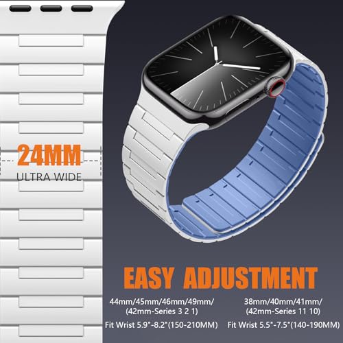 Image of SNBLK Magnetic Watchband Compatible with Apple Watch for Men 44mm 45mm 46mm 49mm 42mm 41mm 40mm 38mm Women, Silicone Sport Strong Magnet Strap for iWatch Series 11 Ultra 3 Ultra 2 Se 10 9 8 7 6 5 4 1