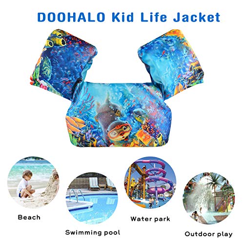 image for DOOHALO Kids Swim Life Jacket Vest Swimming Aid Floats with Arm Wings 