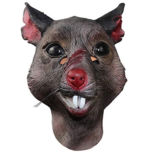 Scar Rat Head Mask Animal Mouse Mask for Halloween Costume Party Prop