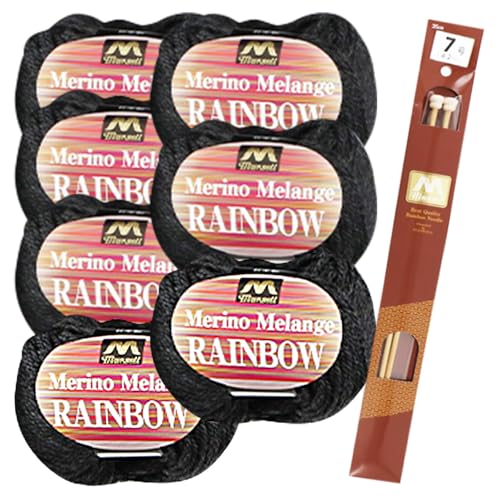 毛糸7玉で編めるアラン編みマフラー ダークグレー・着分パック[毛糸・編み物用品・レシピ本セット][No.052]