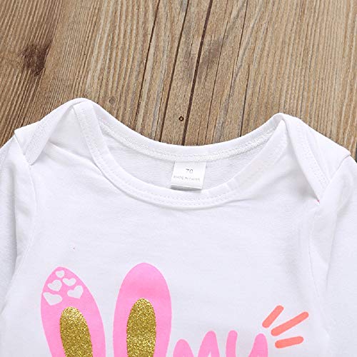 Xfglck Newborn My 1St Easter Skirt Outfit Baby Girl Bunny Letters Short Sleeve Bodysuit Tutu Skirt Headband Leg Warmers 4Pcs (My 1St Easter, 0-3 M) #TOP2