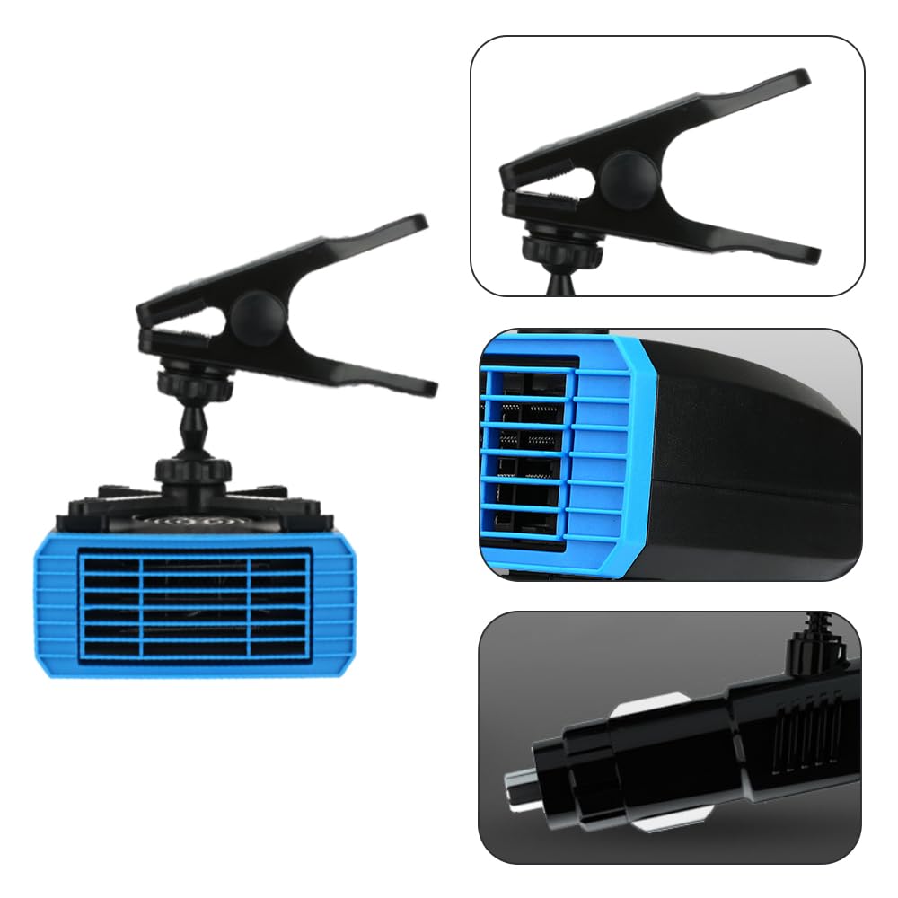Riloer Calentador de Coche de 12 V 150 W, Descongelador Parabrisas Viento frío y Caliente, Giratorio de 360°, desempañador de Parabrisas calefactor coche
