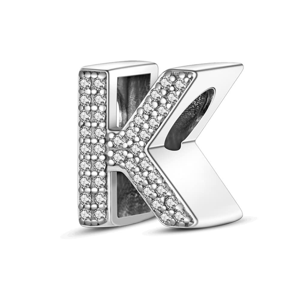 QIKAOLA S925 Sterling Silber A-Z Buchstaben Charms für Pando
