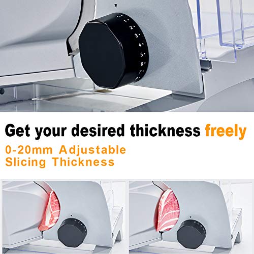 WERISE Meat Slicer Electric Deli Food Slicer for Home Use with 6.7'' Removable Stainless Steel Blade and Non-Slip Feet, Adjustable Thickness for Meat, Cheese, Bread,110V