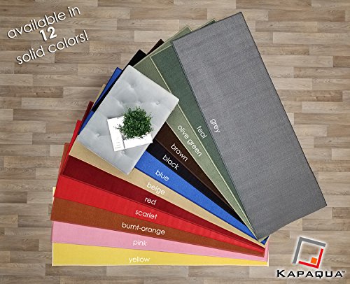 Kapaqua Custom Size Solid Plain Rubber Backed Non-Slip Hallway Stair Runner Rug Carpet Grey, 22In X 5Ft #TOP5