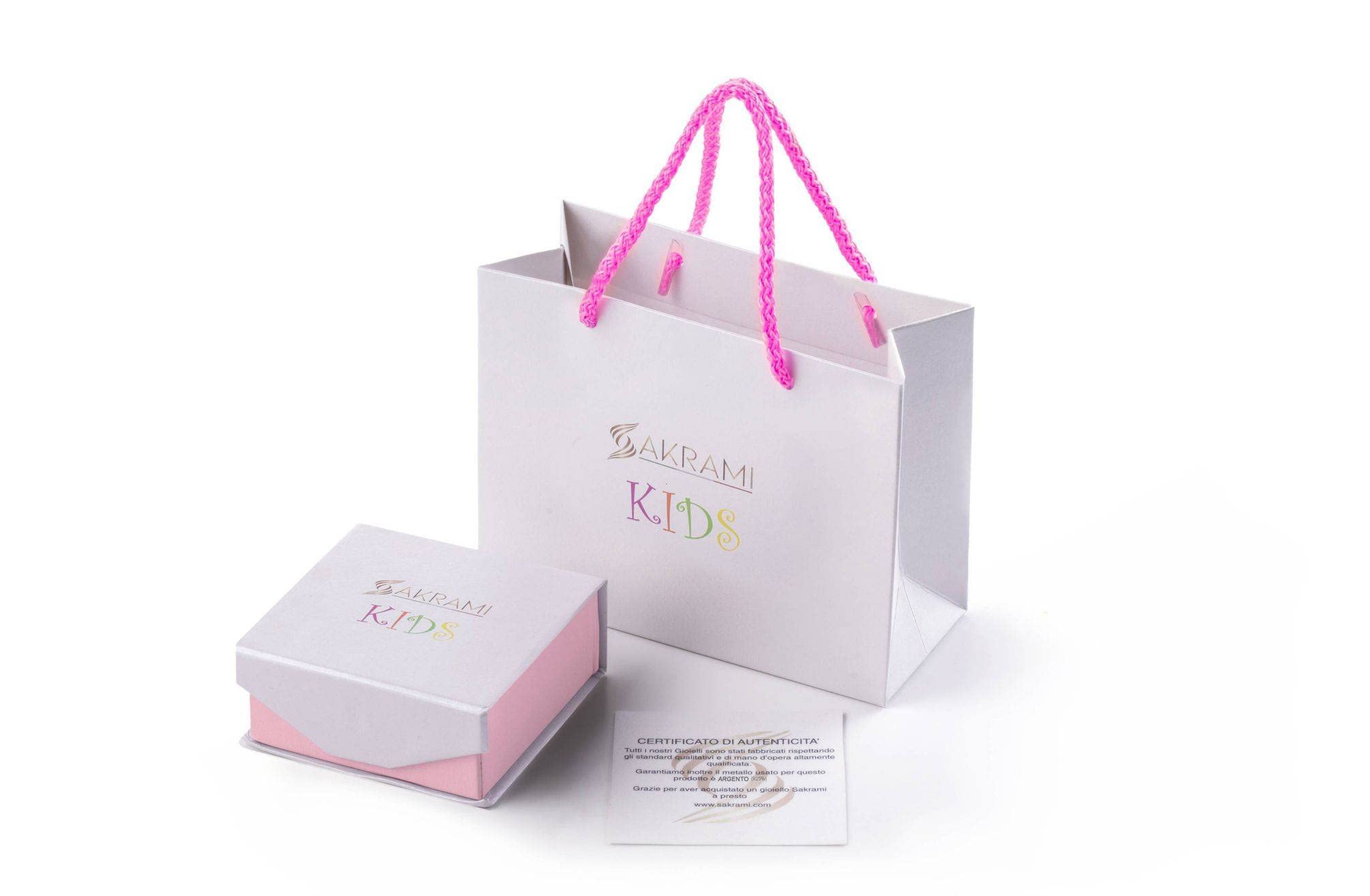 Sakrami Bracciale Tennis Bambina in Argento 925 + Zirconi Bianchi Brillanti + Chiusura Regolabile + Gioiello Elegante per Regalo + Nascita + Battesimo + Comunione + Compleanno