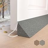 SYIPO Triangle Door Draft Stopper，35.4' New Weighted Under Door Draft Blocker Bottom Door Seal Noise&Air，Interior Sound Proof Door Snake Draft Insulation Stopper | Cool in Summer&Warm in Winter，Gray