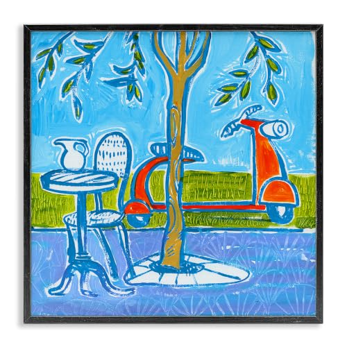 Contemporary Garden Scooter Abstract, 24 x 24 Inch Framed Giclée Print