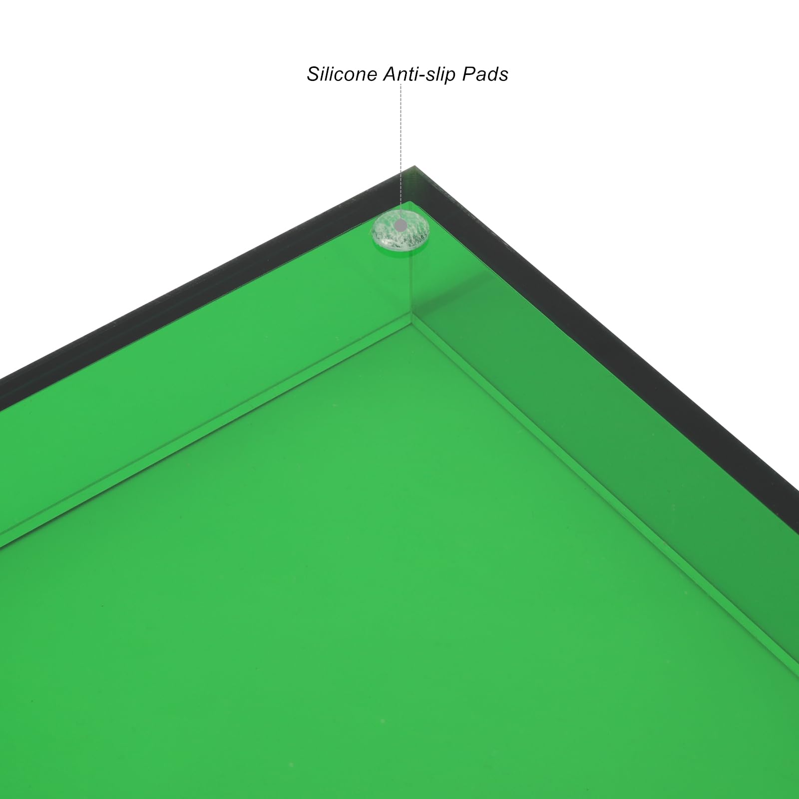 Vassoio decorativo in acrilico per bagno, profumo, gioielli, trucco, per comò, piccolo organizer da scrivania, vassoio per lavello per bancone, verde smeraldo