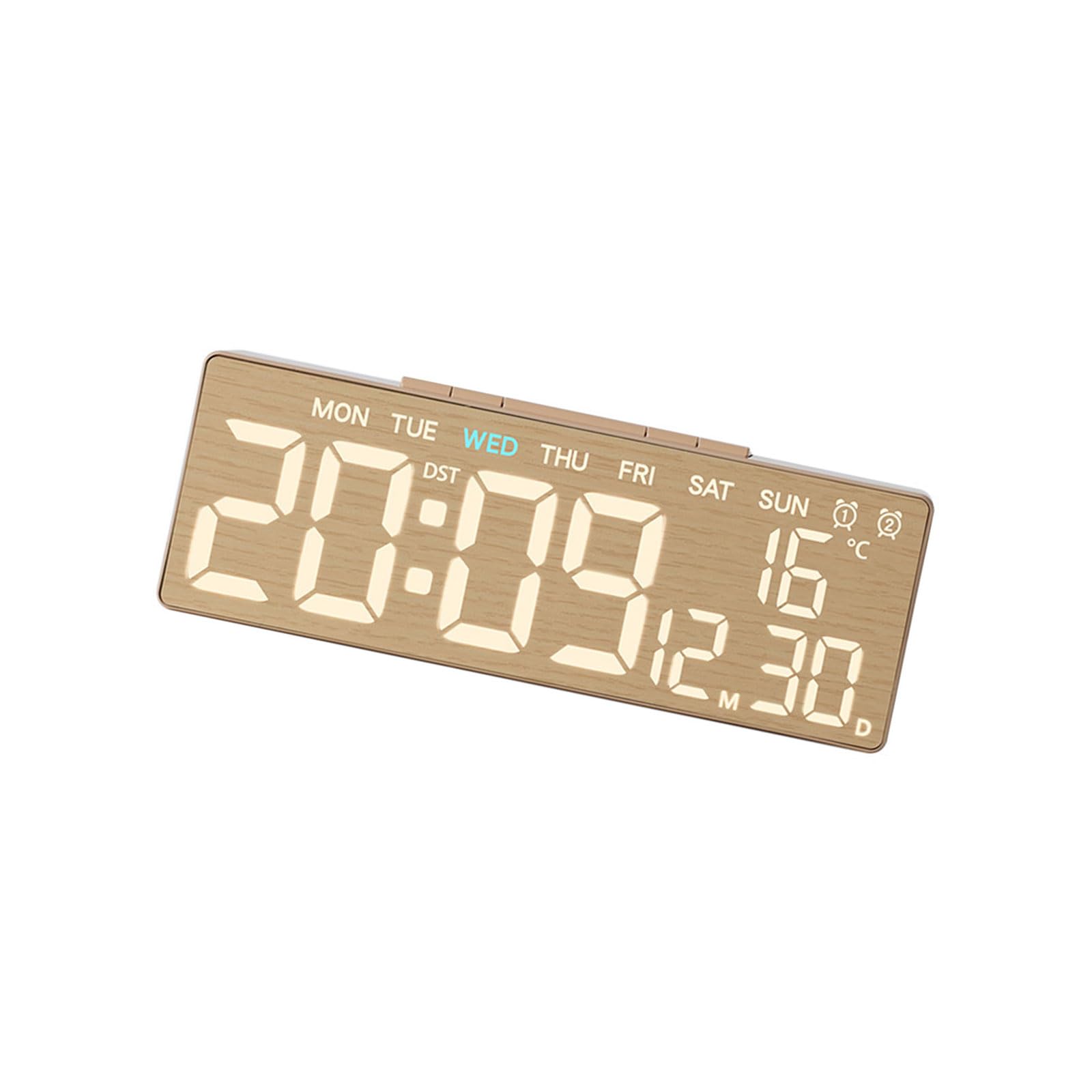 ZEPFJHE Digital Alarm Clock for Bedroom Desk with Day of Week Date Loud for Bedside Table LED Clocks Gift Clocks for Bedroom LED