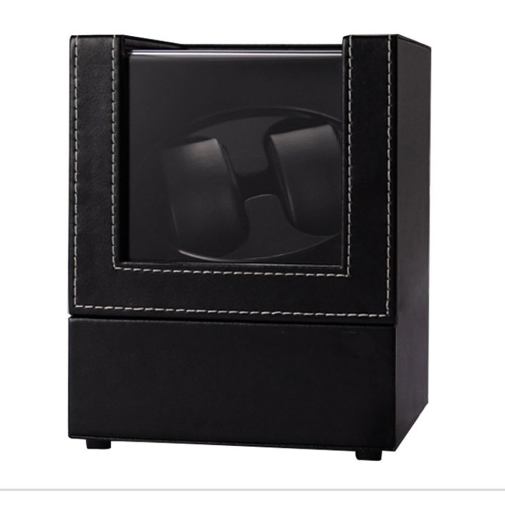 Enrollador de reloj doble para relojes automáticos, caja de cuero, 2 ranuras, para hombre