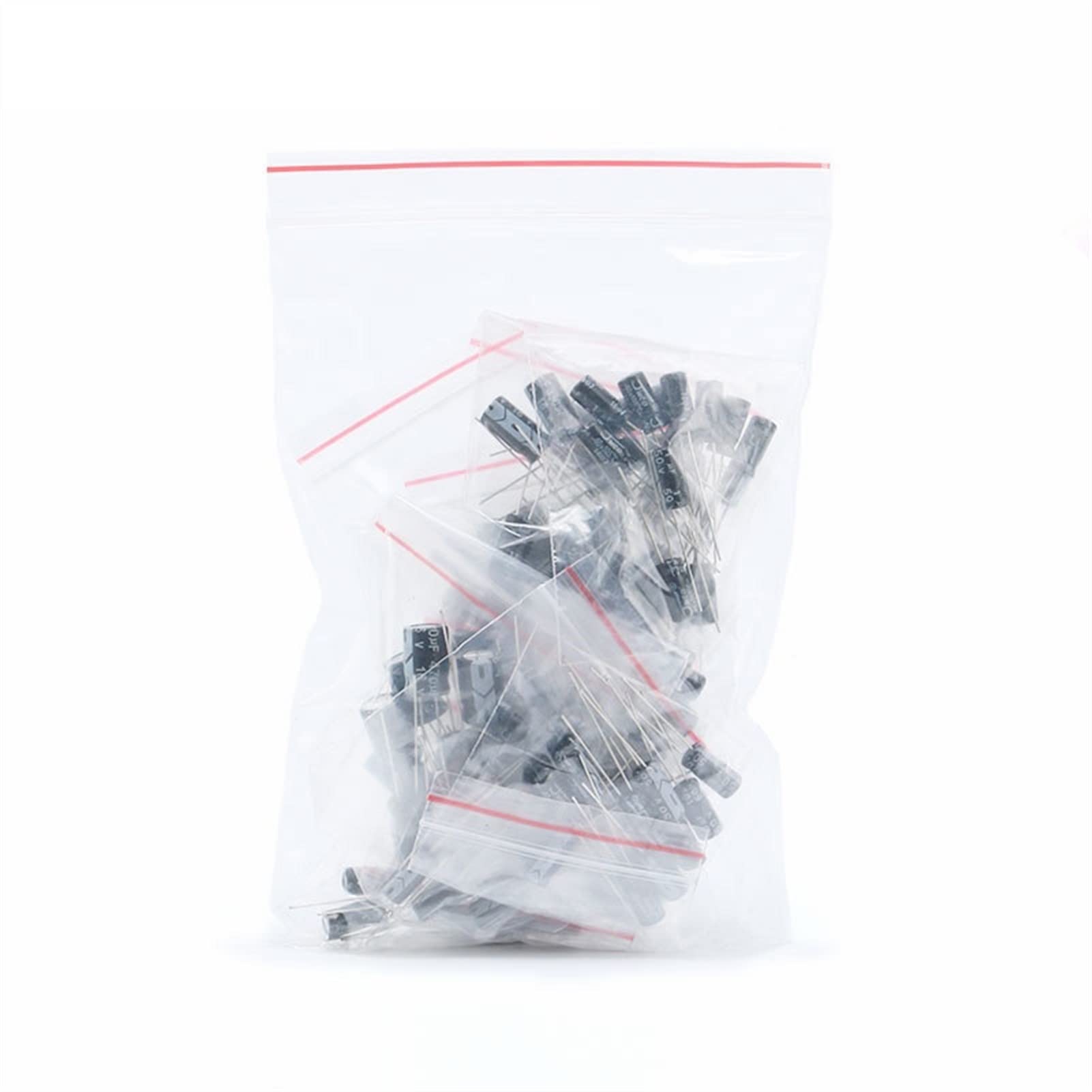 Accesorios electrónicos Condensadores 120pcs 12 Value kit 1uF-470uF Paquete de condensadores electrolíticos 1UF 2.2UF 3.3UF 4.7UF 10UF 22UF 33UF 47UF 100UF 220UF Dispositivos electrónicos