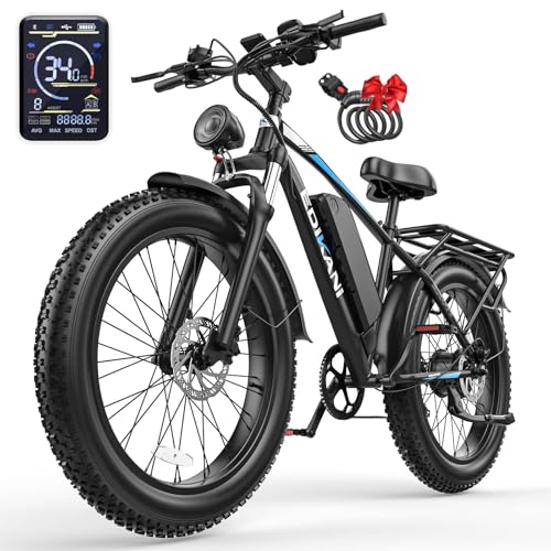 EDIKANI 26″ Electric Bike for Adults, Peak 1500W 34MPH Fast