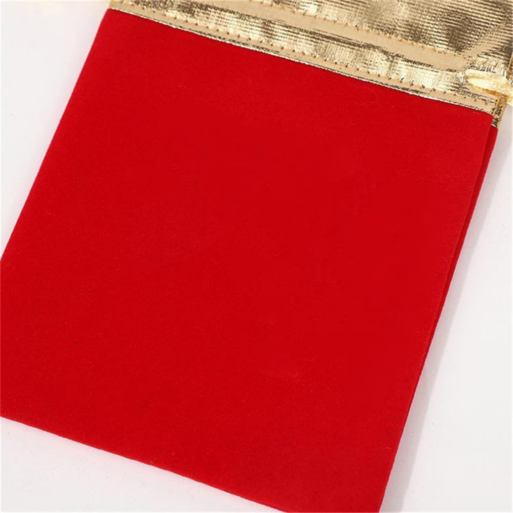 Lot de 100 sachets à bijoux en velours de 8 x 10 cm avec cordon de serrage - Pour bijoux, mariage, Noël, anniversaire, fête - Rouge