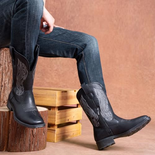 Image of Jousen Cowboy Boots for Men Square Toe Western Side Zipper