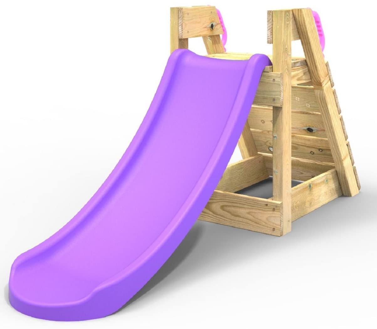 Rebo (Purple) 4Ft Toddler Adventure Slide With Wooden Platform And Climbing Wall