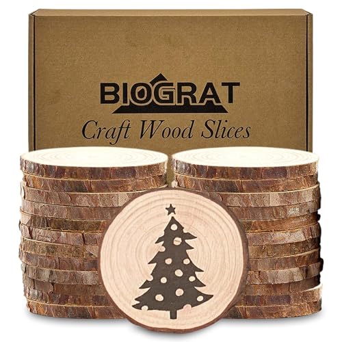 BIOGRAT Holzscheiben 6 cm klein, 24 Stücke (6-7 cm Durchmesser 0,5 cm...