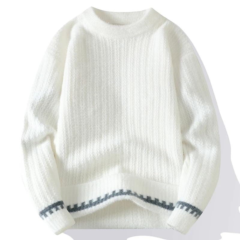 Autumn Winter Men's Trend Sweater Casual Solid Color Warm Sweaters Men3